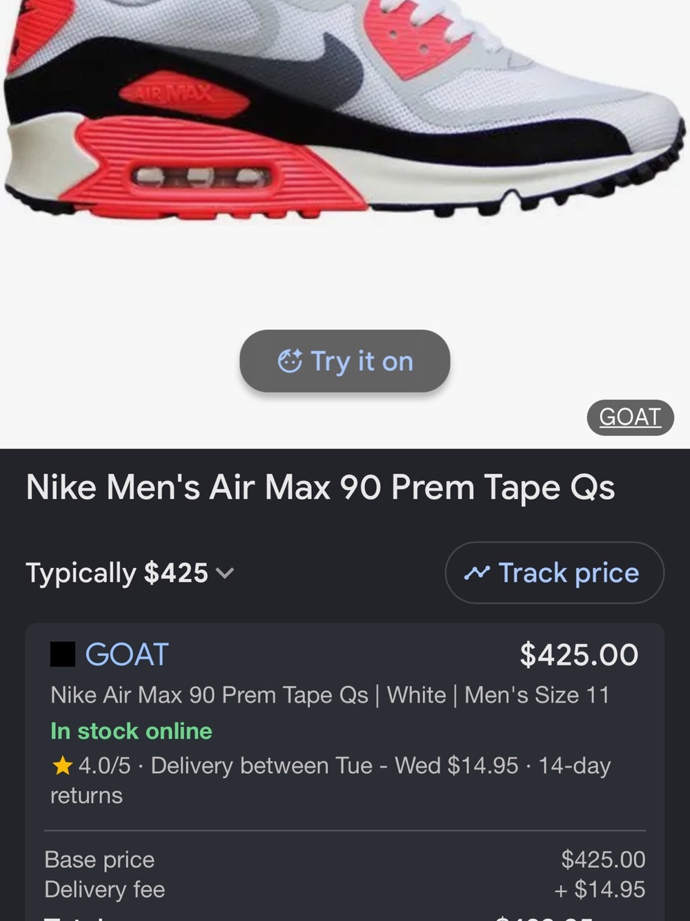 Nike Air Max 90 Premium Tape Qs - White, Black & Red ( 2013) sz 9 mens new !!